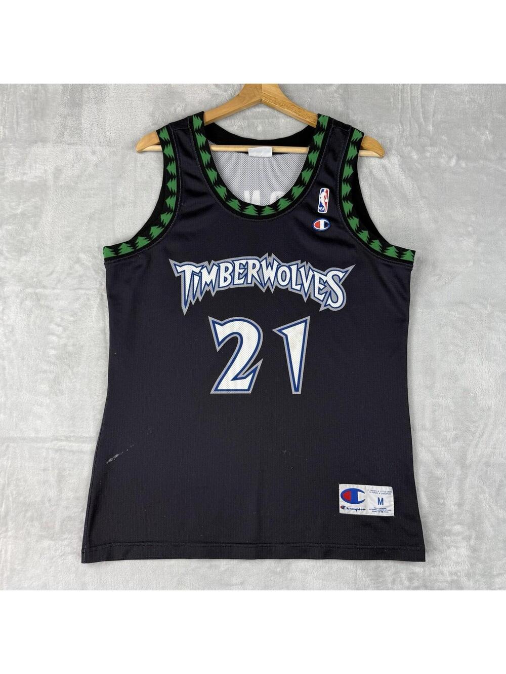MINNESOTA TIMBERWOLVES Basketball Jersey CHAMPION #21 Kevin Garnett M Italy Made